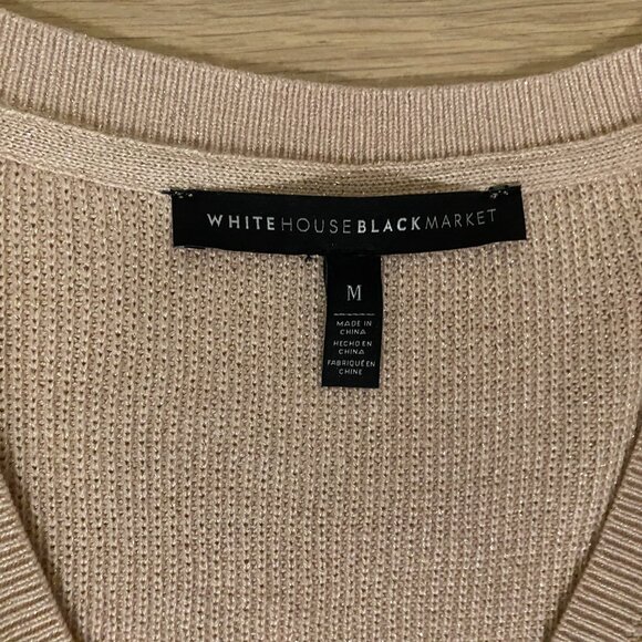 WHBM Pink Sweater w Silver Metallic Shimmer Detailing Size Medium - Picture 8 of 9